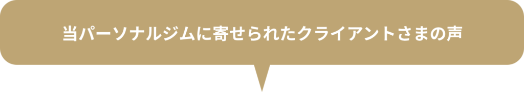 パーソナルジムに寄せられたクライアントさまの声