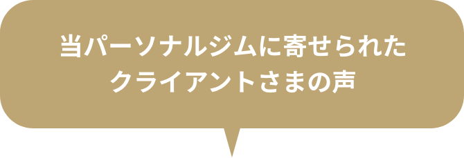 パーソナルジムに寄せられたクライアントさまの声